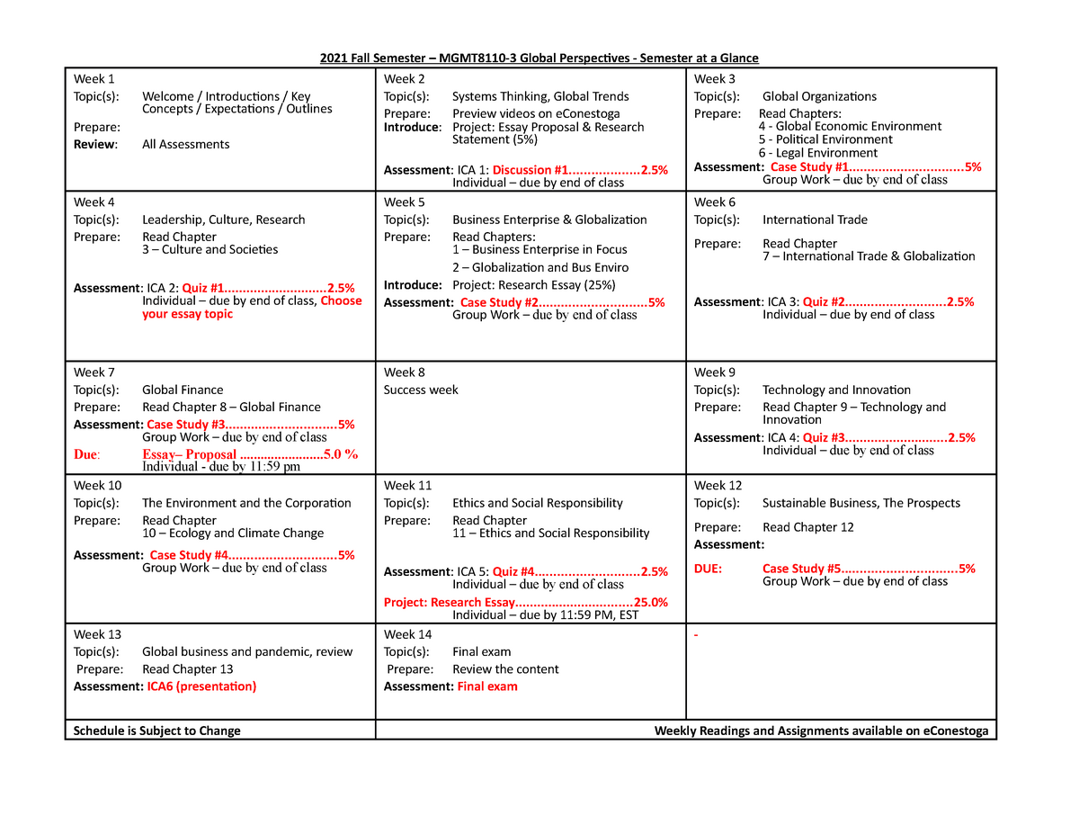 2021 Fall MGMT8110 Semester at a Glance - 2021 Fall Semester – MGMT8110 ...