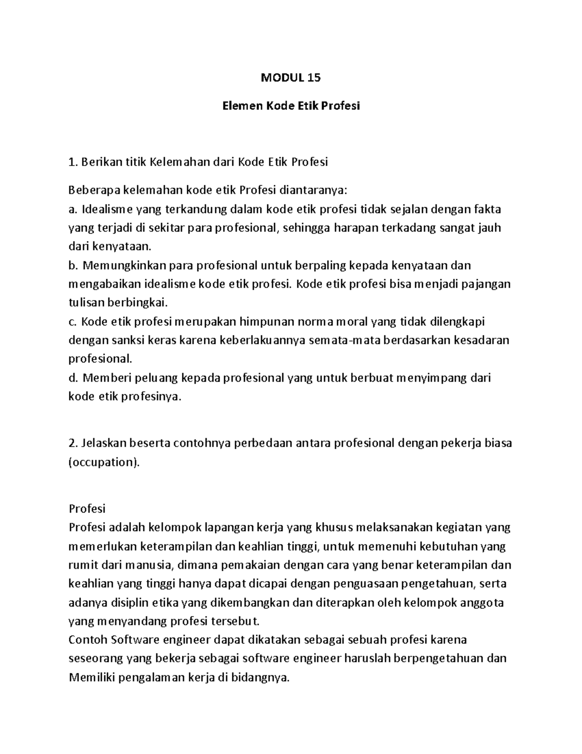 Modul Elemen Kode Etik Profesi - MODUL 15 Elemen Kode Etik Profesi ...