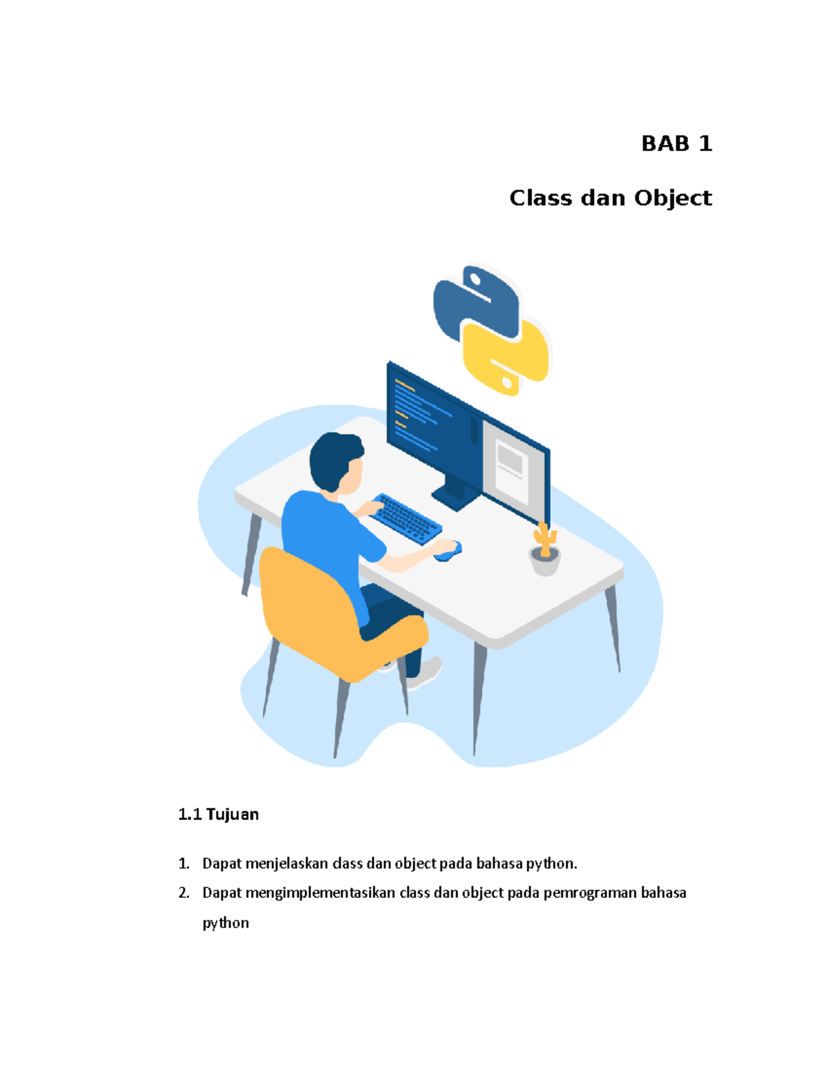 BAB 1 - Class Dan Object - Yyyyy - BAB 1 Class Dan Object 1 Tujuan 1 ...