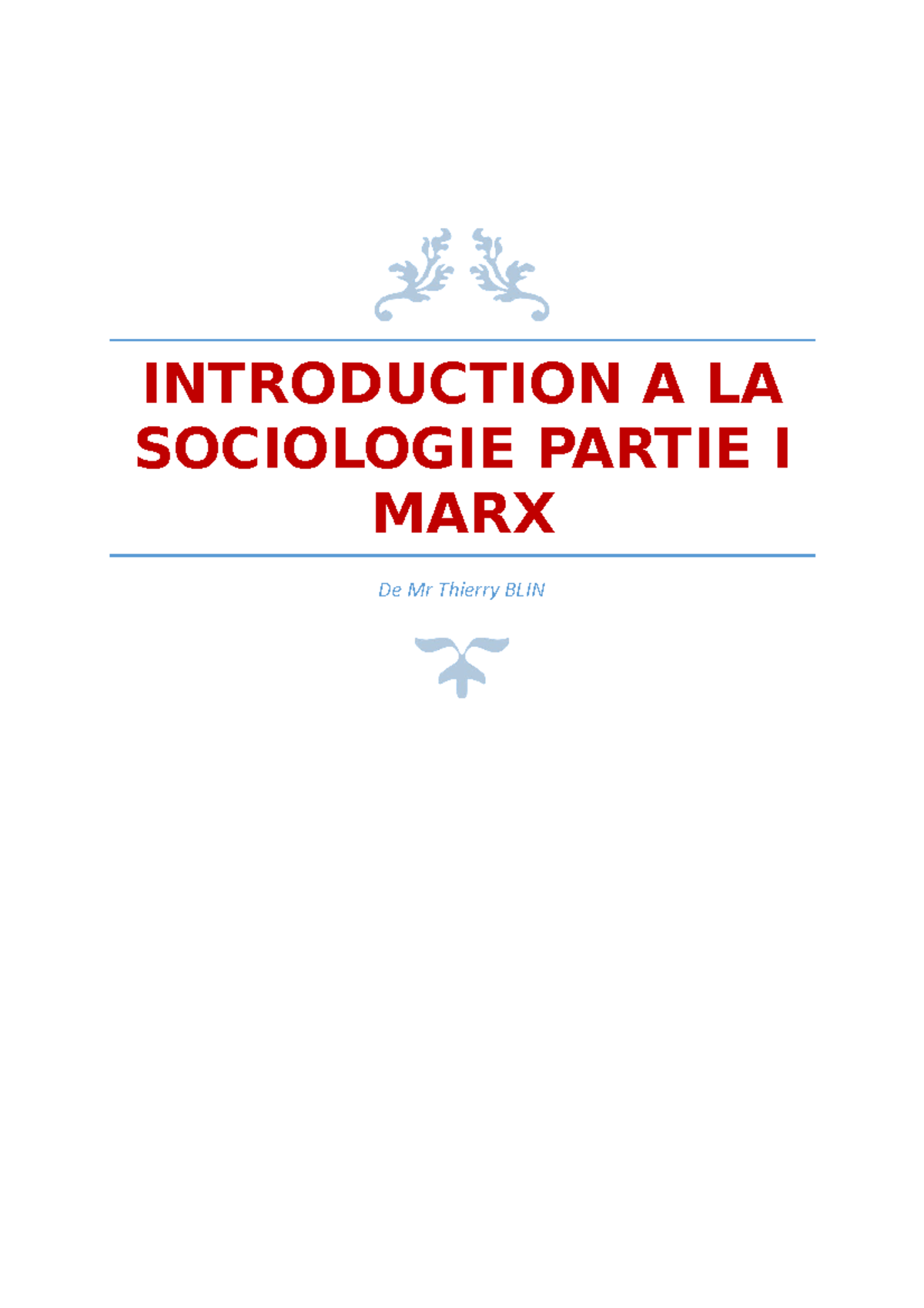 Introduction à La Sociologie - INTRODUCTION A LA SOCIOLOGIE PARTIE I ...