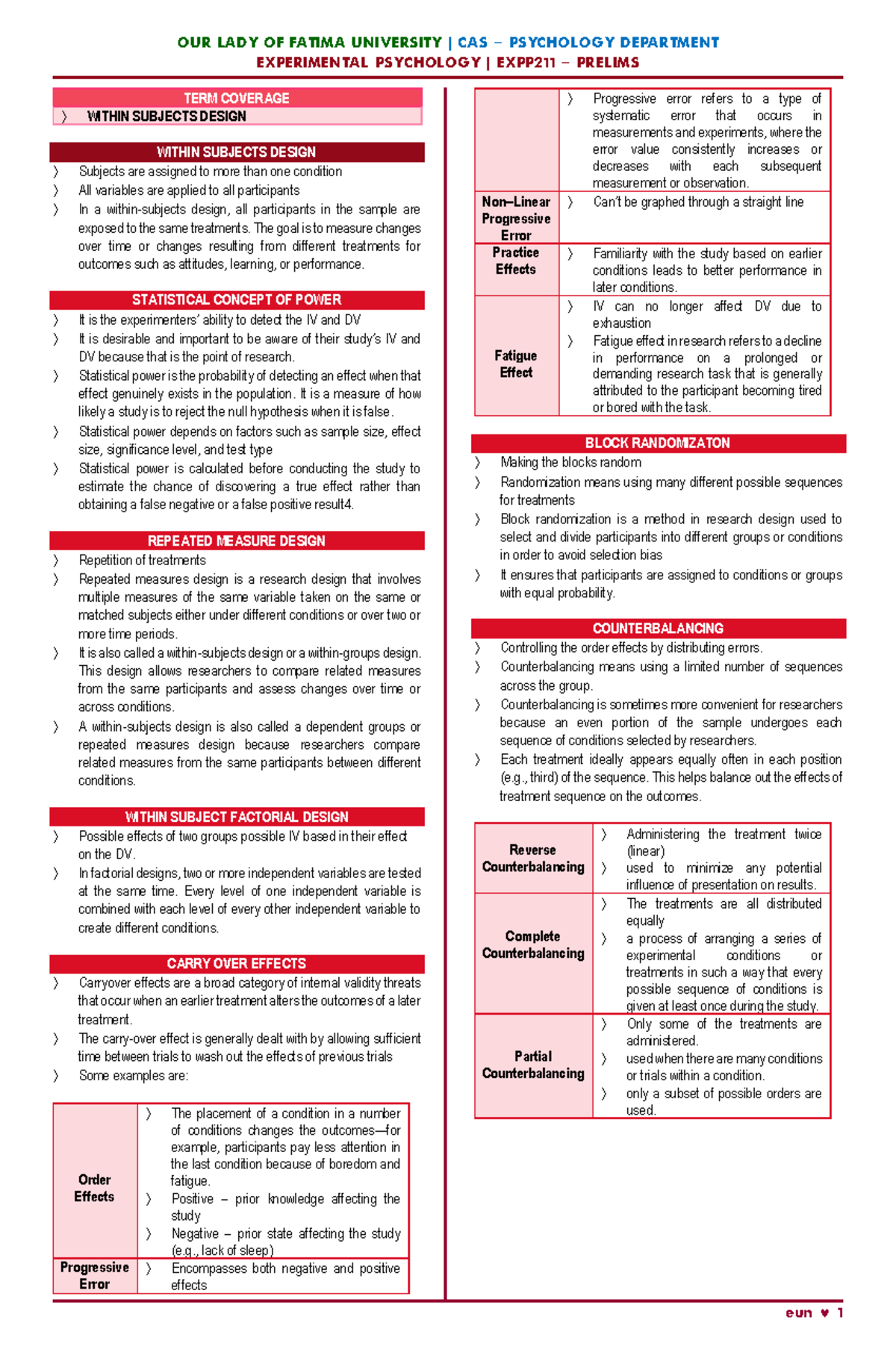 EXPP-WSD - experimental psych - OUR LADY OF FATIMA UNIVERSITY | CAS − ...