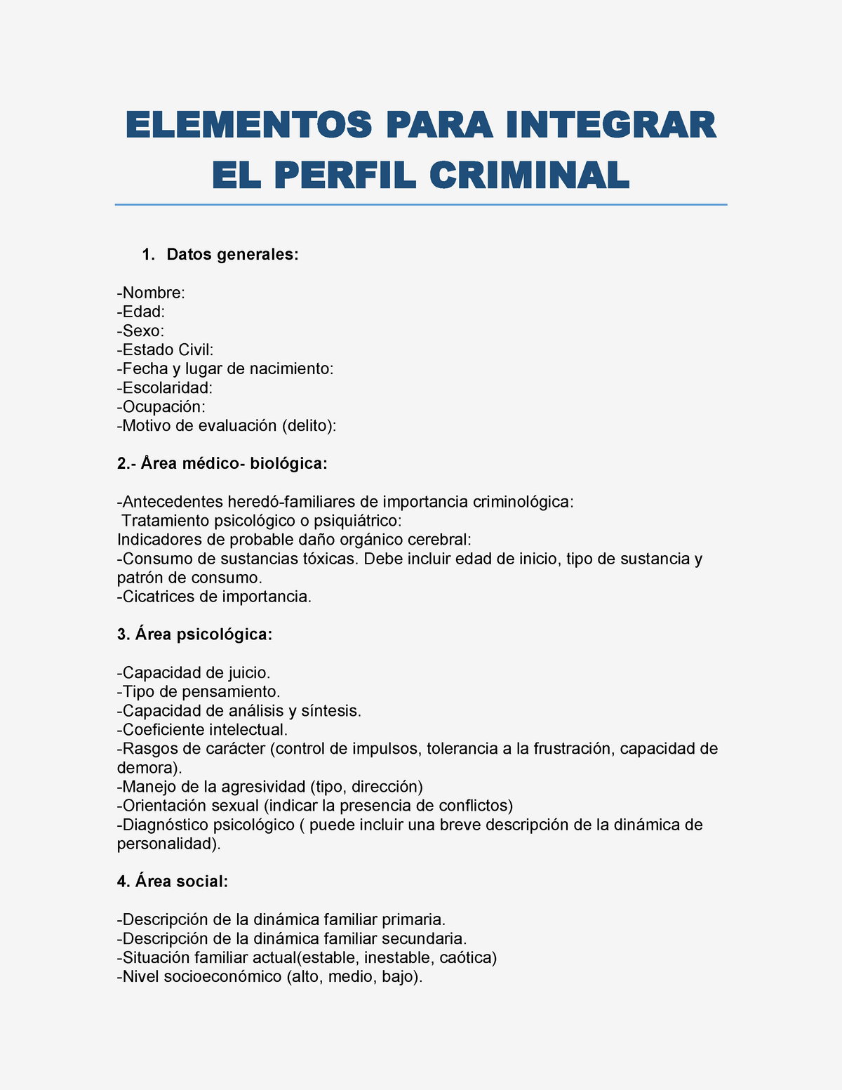 Elementos Para Integrar Un Perfil Criminal Elementos Para Integrar El Perfil Criminal 1 Datos 1219