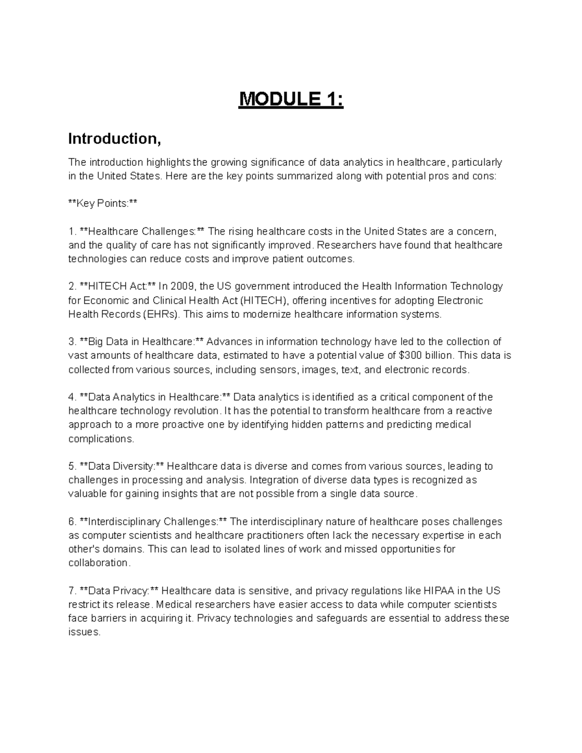 DS MOD 1,2,3 summary - Notes for Data Science in Health and Social care ...