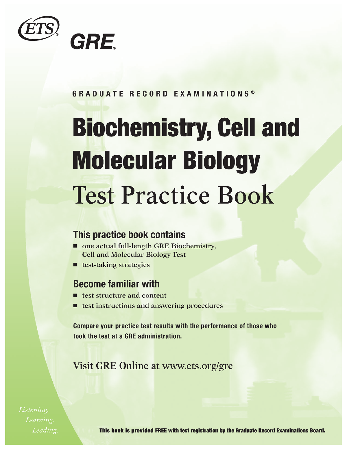 Biochemistry, Cell And Molecular Biology Test Practice Book EST - G R A ...