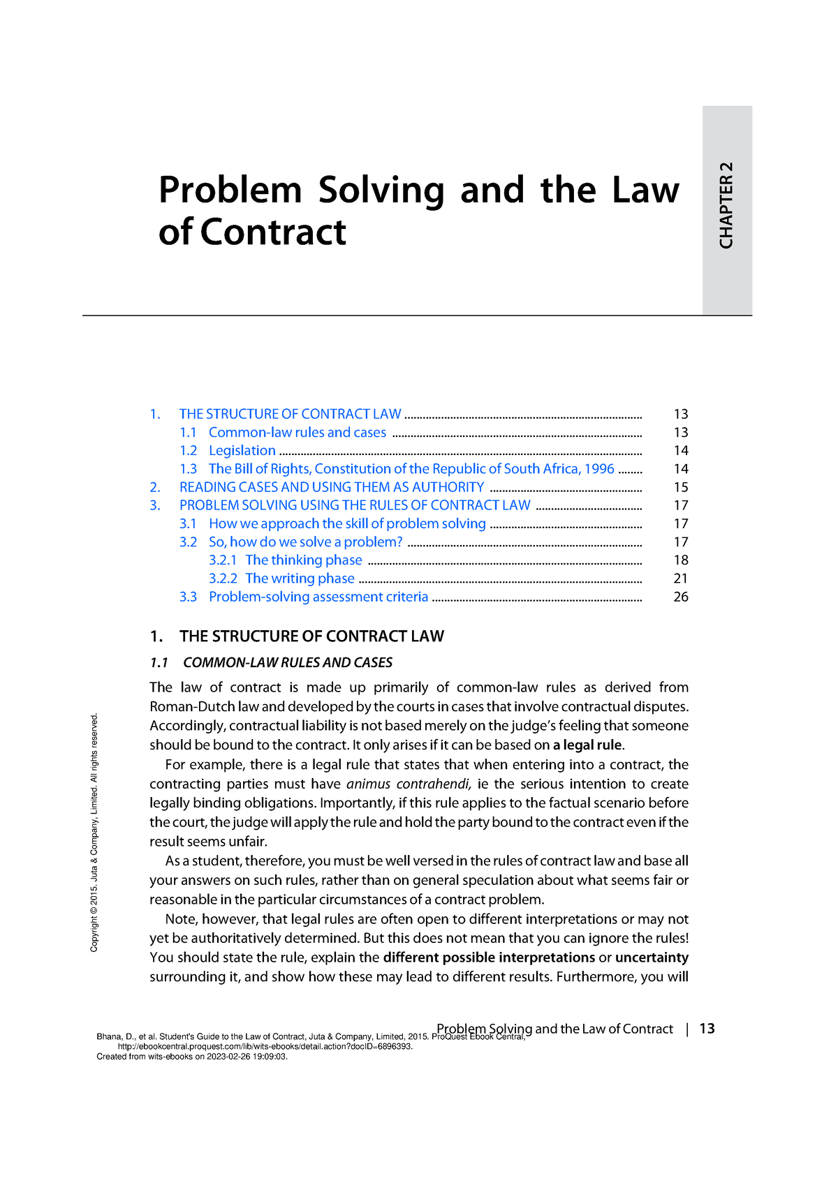 law of contract 2 assignment topics