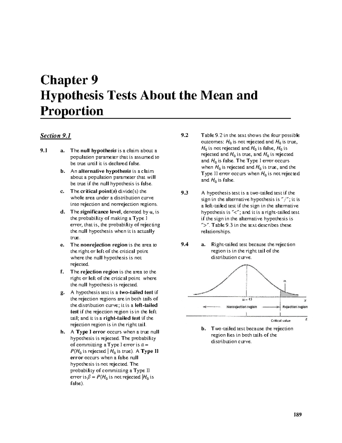Ch09-hypothesis - STATS - Chapter 9 Hypothesis Tests About the Mean and ...