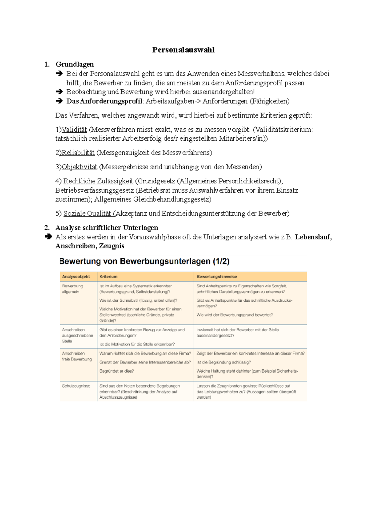 Personalauswahl - Grundlagen Bei Der Personalauswahl Geht Es Um Das ...