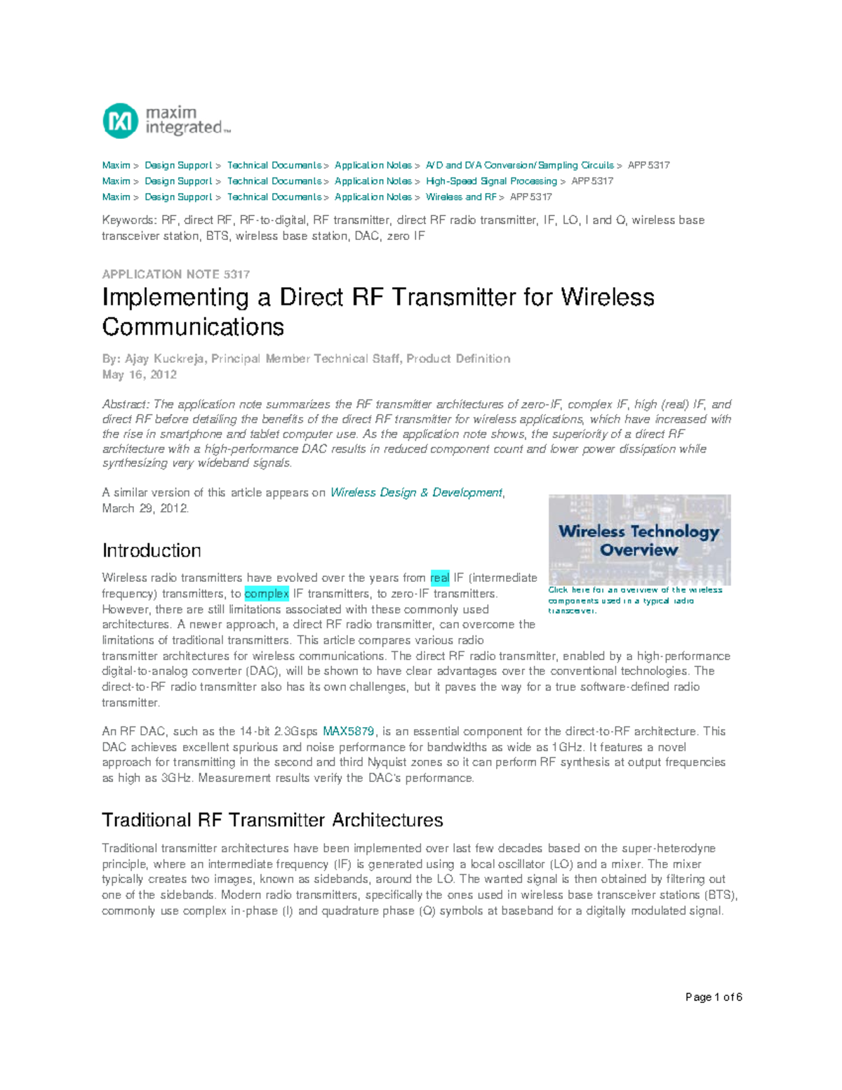 Direct RF Transmitter - Tài Liệu Thu Phát Vô Tuyến - Click her e for an ...