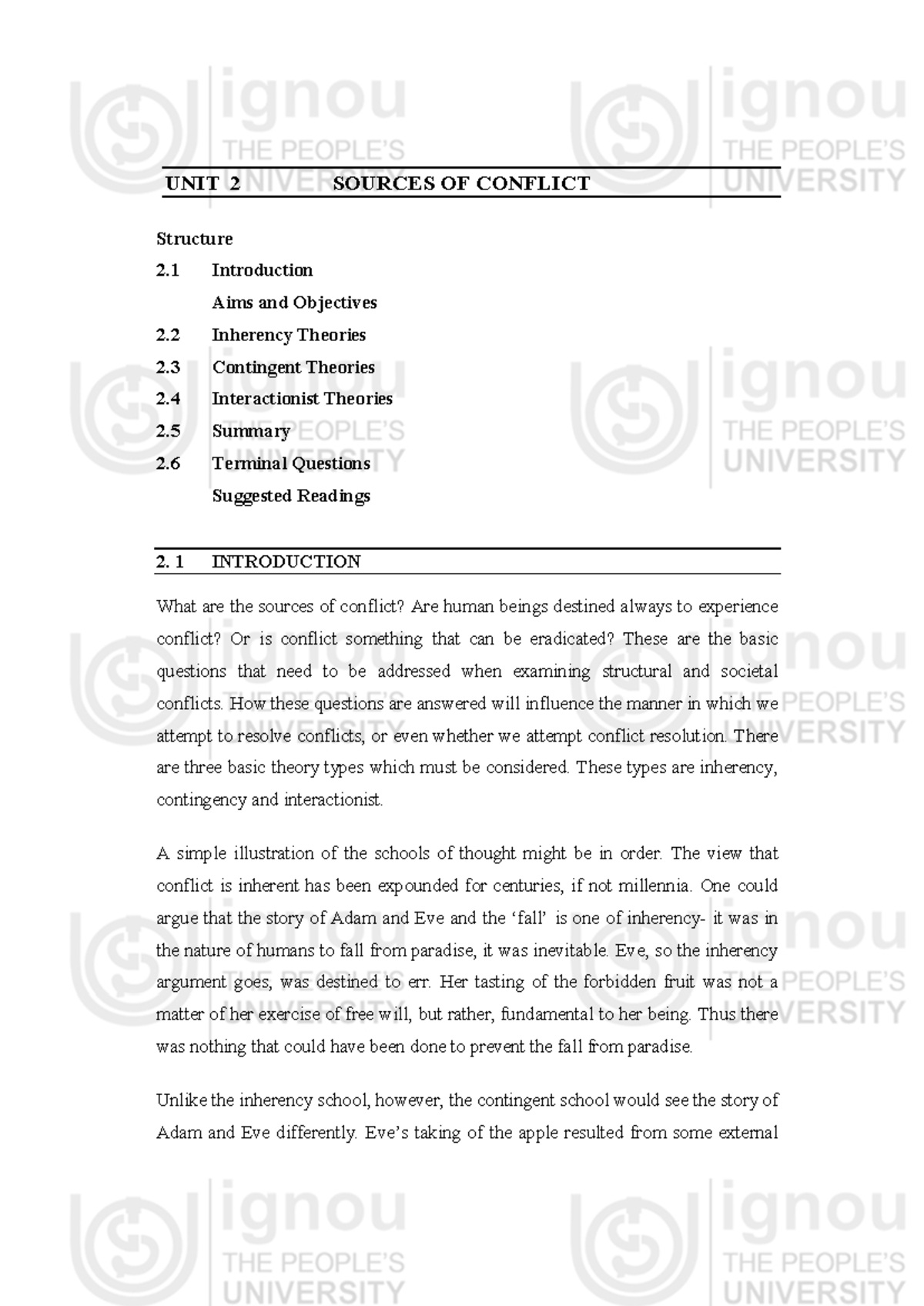 Sources OF Conflict - Dhvdjgdjg - UNIT 2 SOURCES OF CONFLICT Structure ...