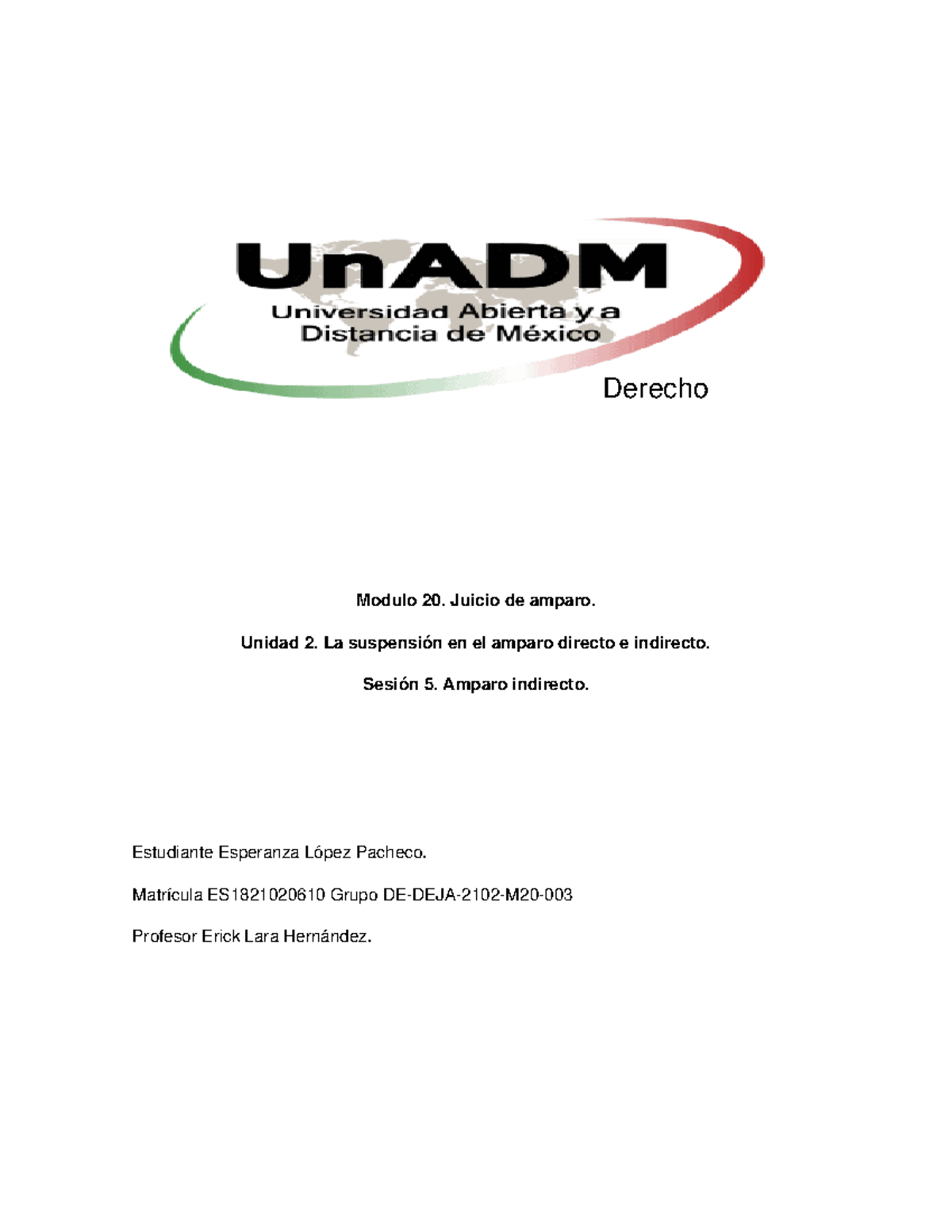 M20 U2 S5 Eslp Apuntes Penal Derecho Modulo 20 Juicio De Amparo