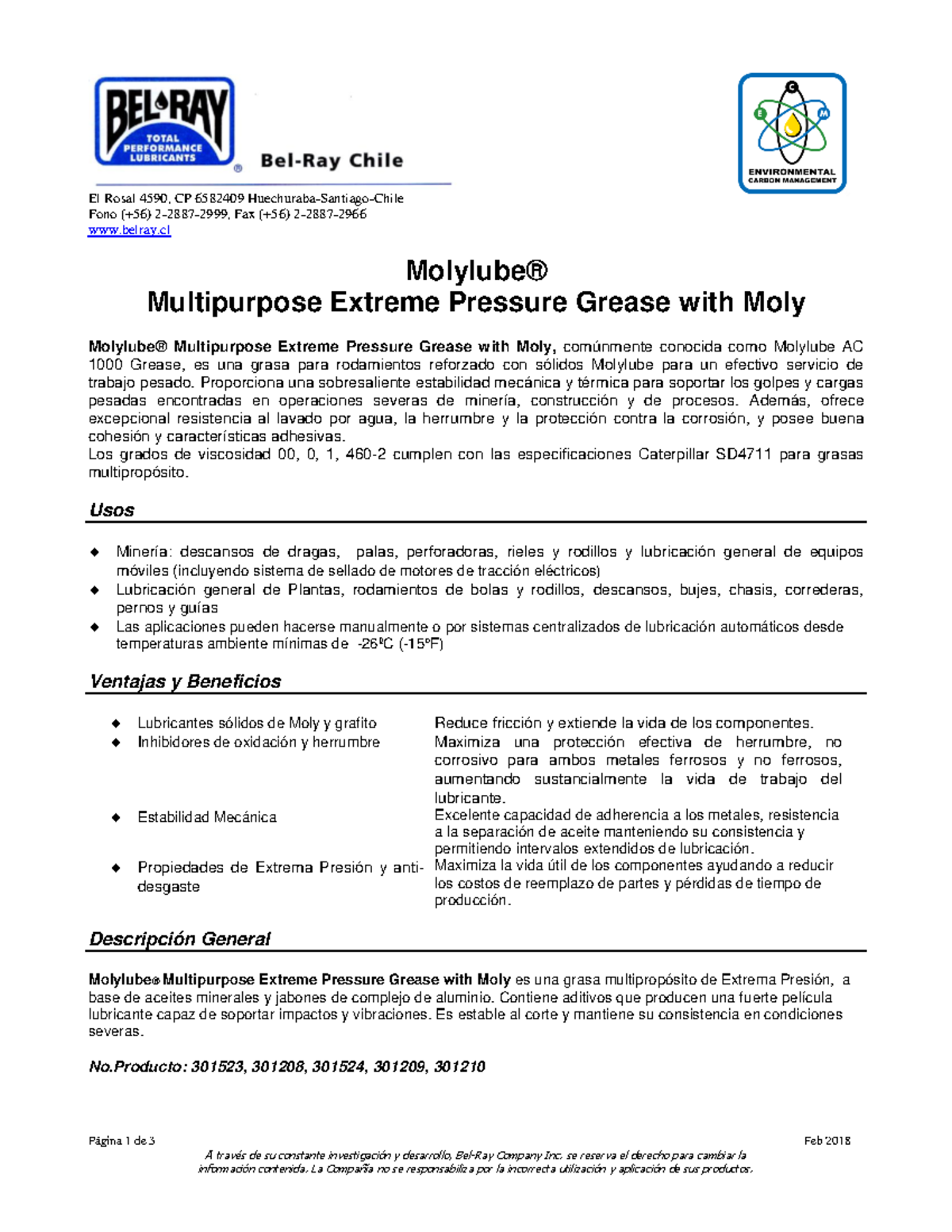 FTBelRay Molylube Multipurpose Extreme Pressure Grease with Moly El