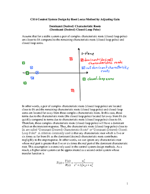 EECE425 CH 6 Root Locus Analysis - CH 6 Analysis The relative stability ...