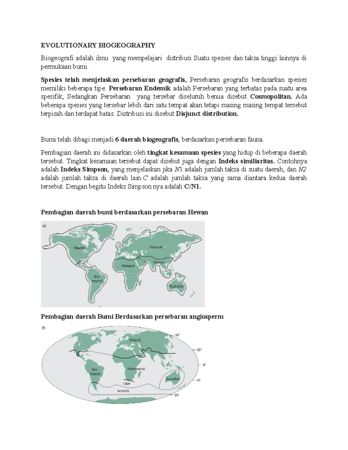 Review Artikel Evolutionary Biogeography - EVOLUTIONARY BIOGEOGRAPHY ...