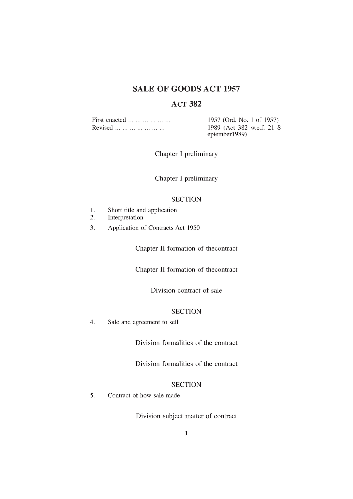 sale of goods act 1957 assignment