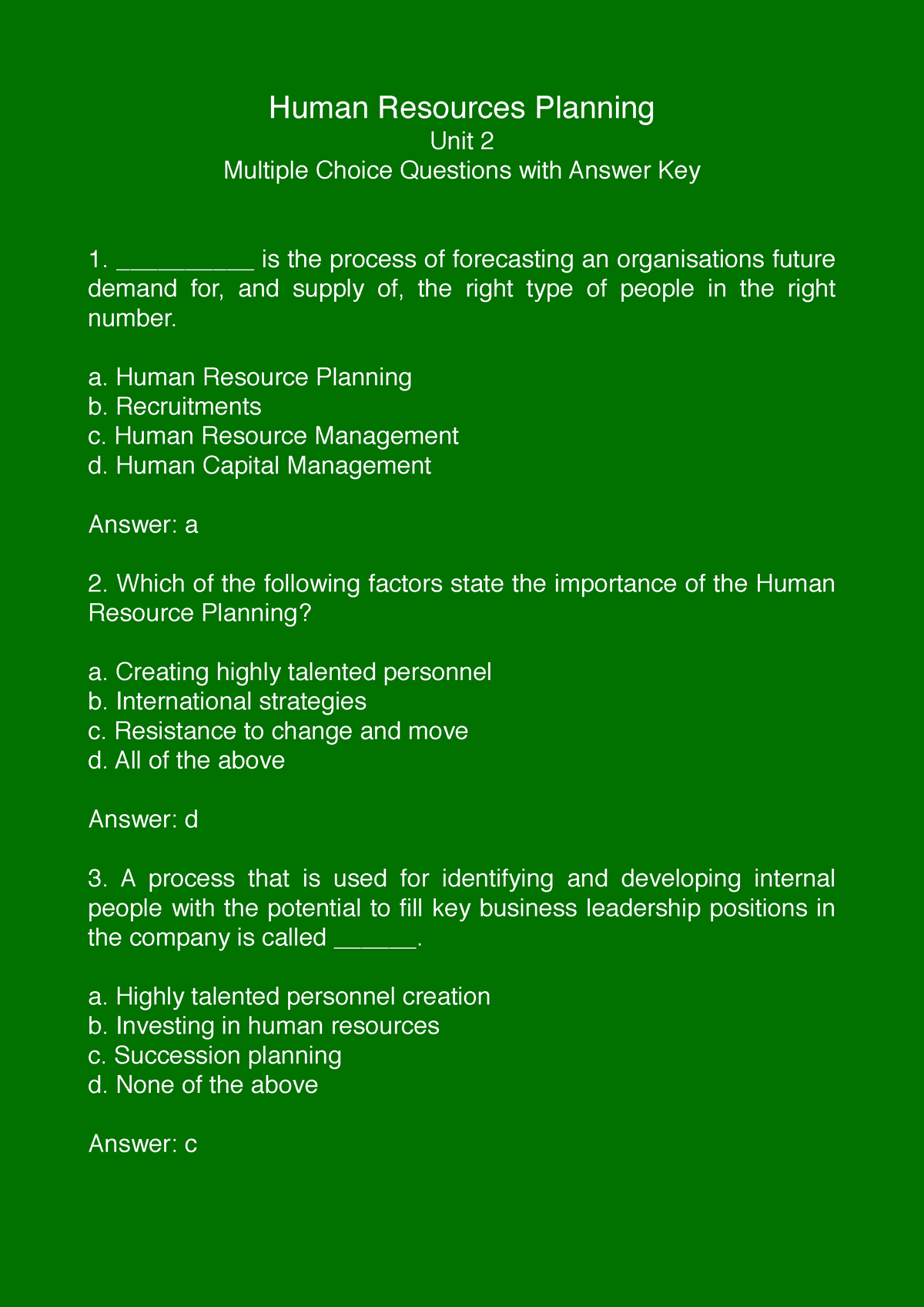 mcqs-unit-2-human-resources-planning-human-resources-planning-unit-2