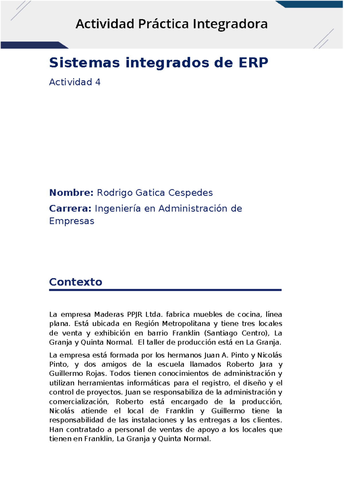 Actividad 4 sistemas integrados erp - Sistemas integrados de ERP ...