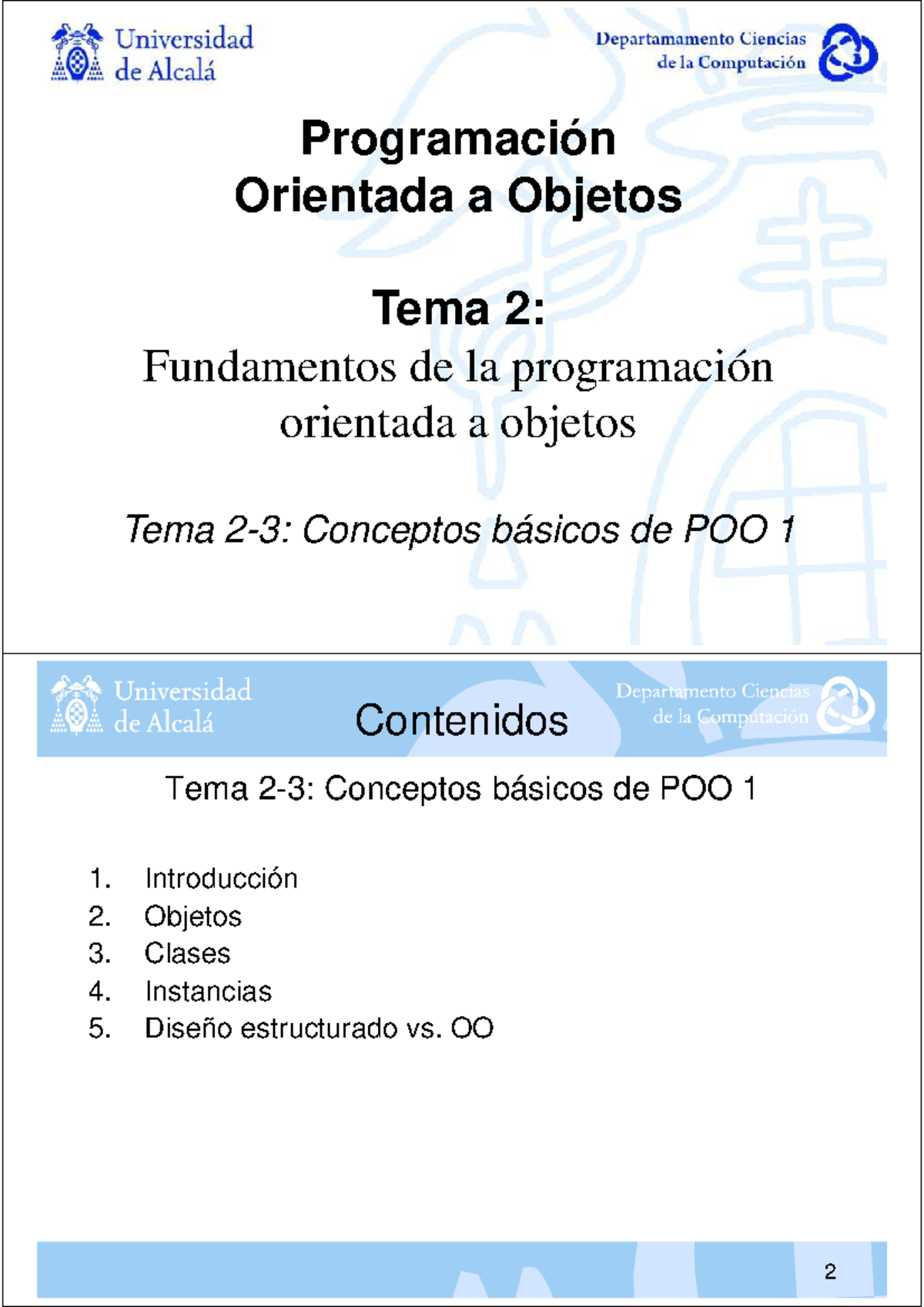 POOTema 2-3-Fund POO Basico 1 - Programación Orientada a Objetos Tema 2 ...