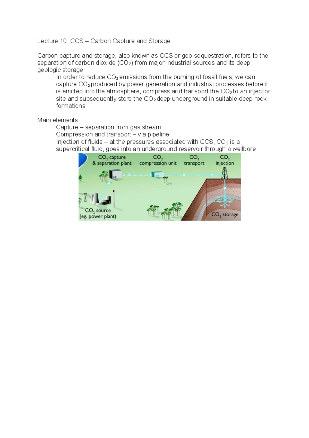 Lecture 10 - Carbon Capture and Storage - Lecture 10: CCS – Carbon ...