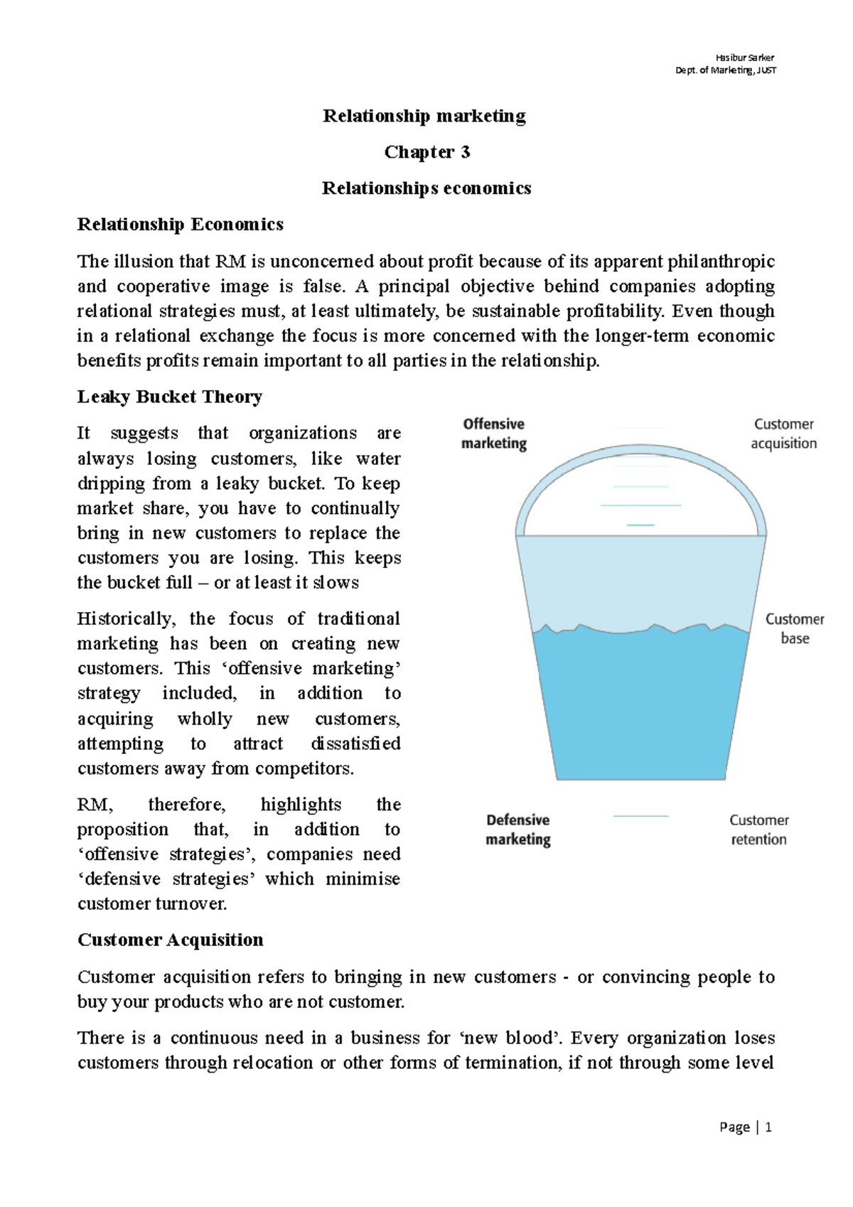 Chapter 3 - marketing management hand note - Relationship marketing ...