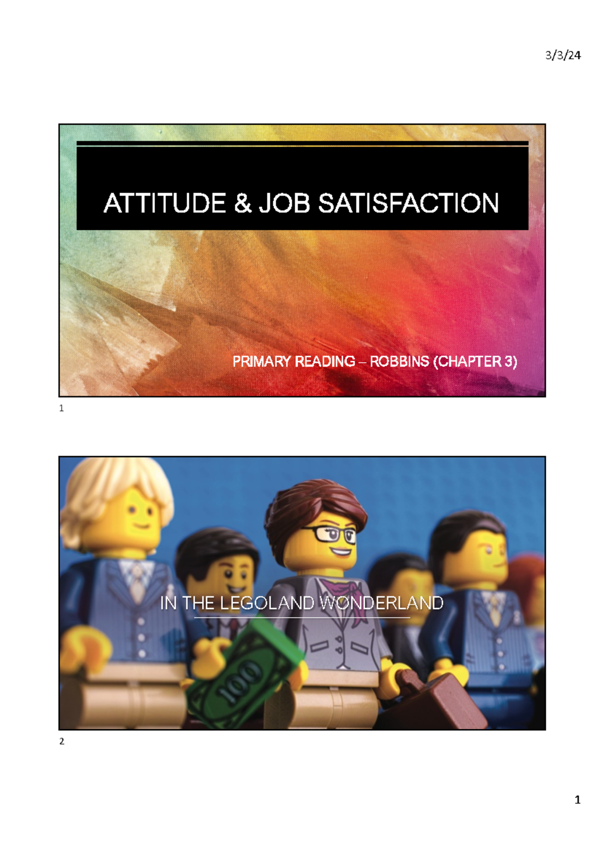 OB - 3 - Attitudes, Job Satisfaction - ATTITUDE & JOB SATISFACTION ...