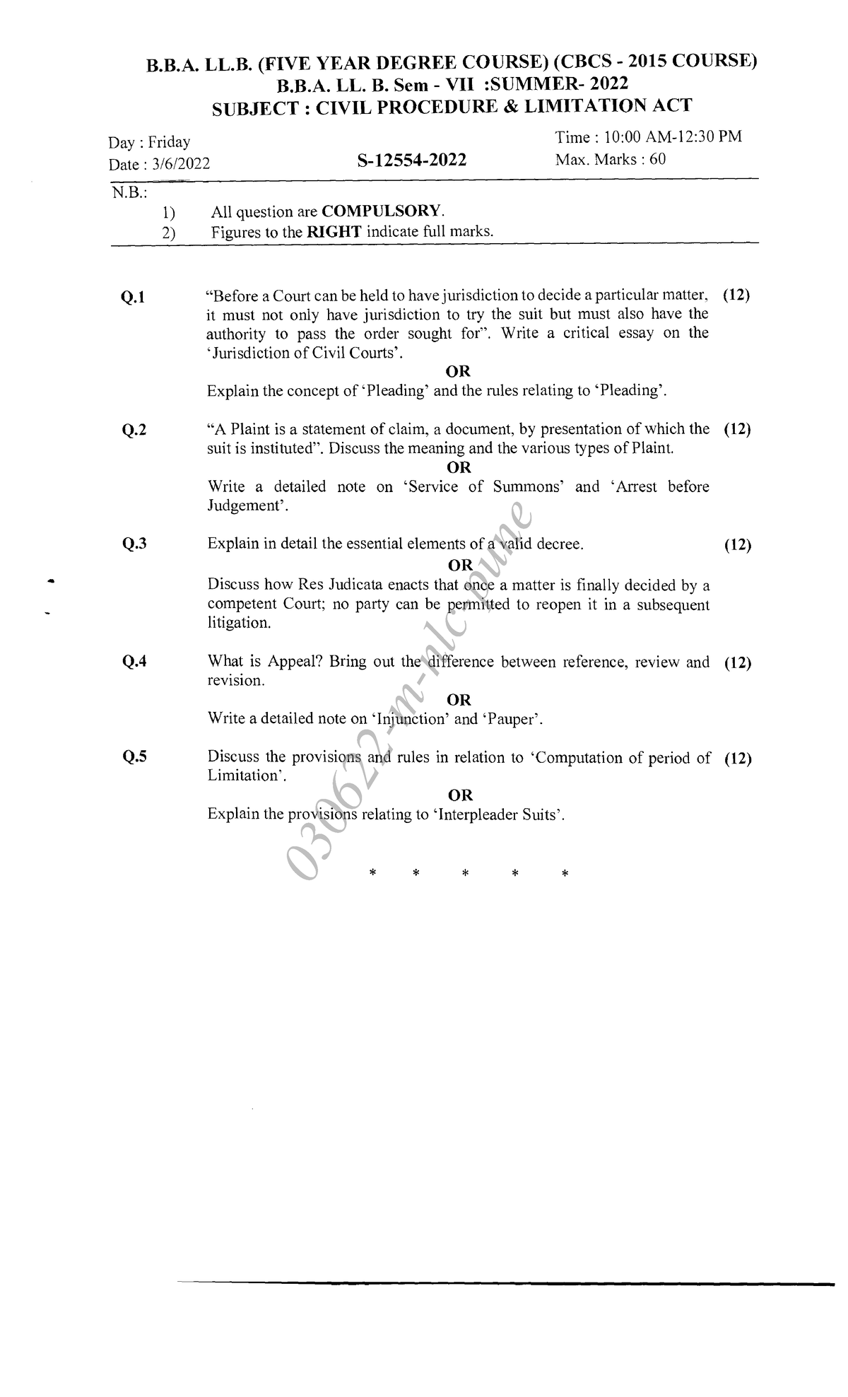 Summer 2022 - Integrated law - Studocu