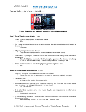 Lab 1 ATMS 120 - Lab 1 for ATMS 120. - Lab #1: Atmospheric Temperature ...