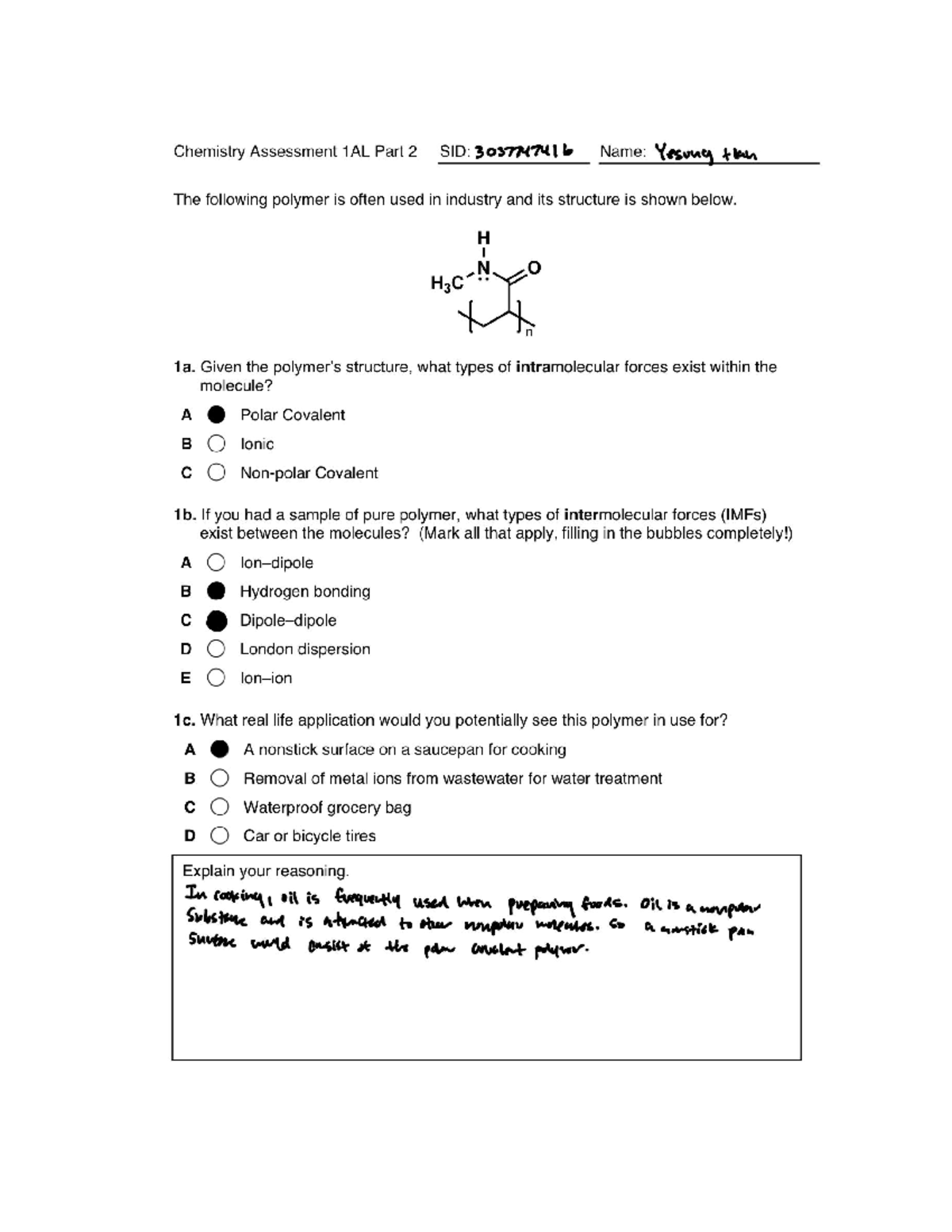 CHEM1AL Post-Assesment Assignment - CHEM 1AL - UCB - Studocu