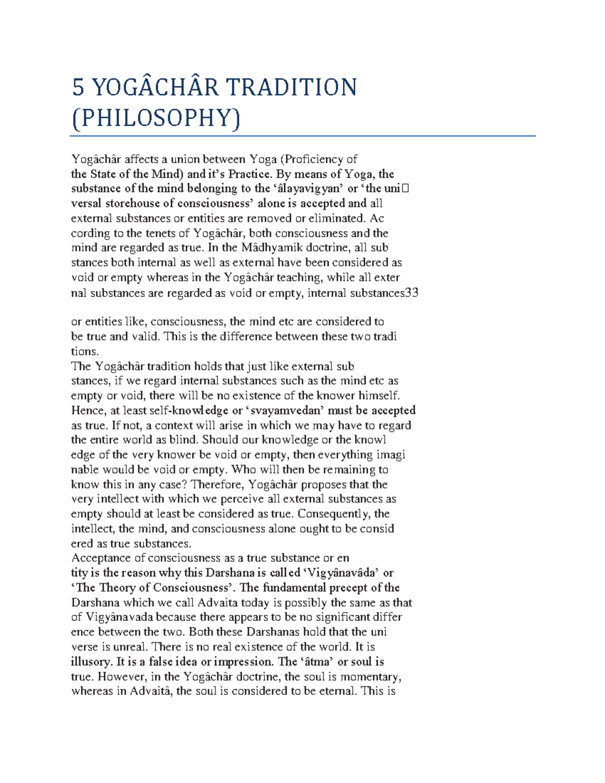 5 Yogâchâr Tradition - Hey friends! This thread contains quality notes ...