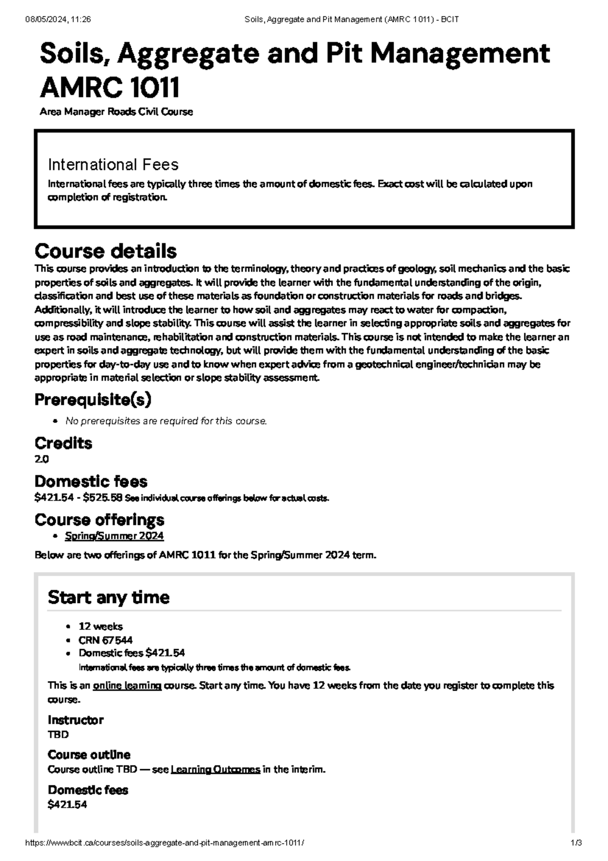 Soils, Aggregate and Pit Management (AMRC 1011) - BCIT - Soils ...