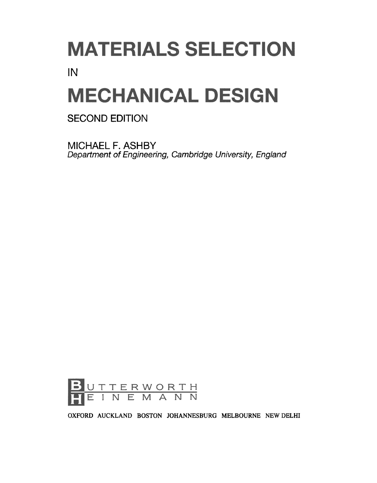 [ Ashby 99] Materials Selection In Mechanical Design 2Ed MATERIALS