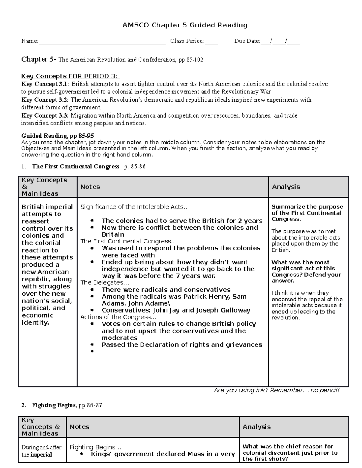 Amsco Guided Readjing Chapter 5-1 - AMSCO Chapter 5 Guided Reading ...