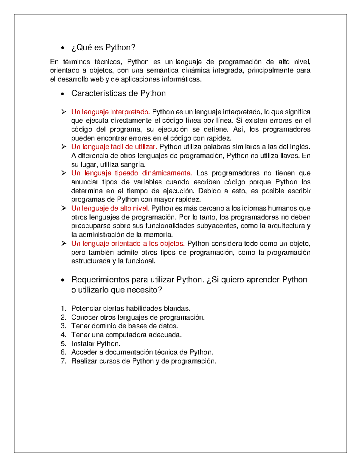 Práctica 8. Python - ¿Qué es Python? En términos técnicos, Python es un ...