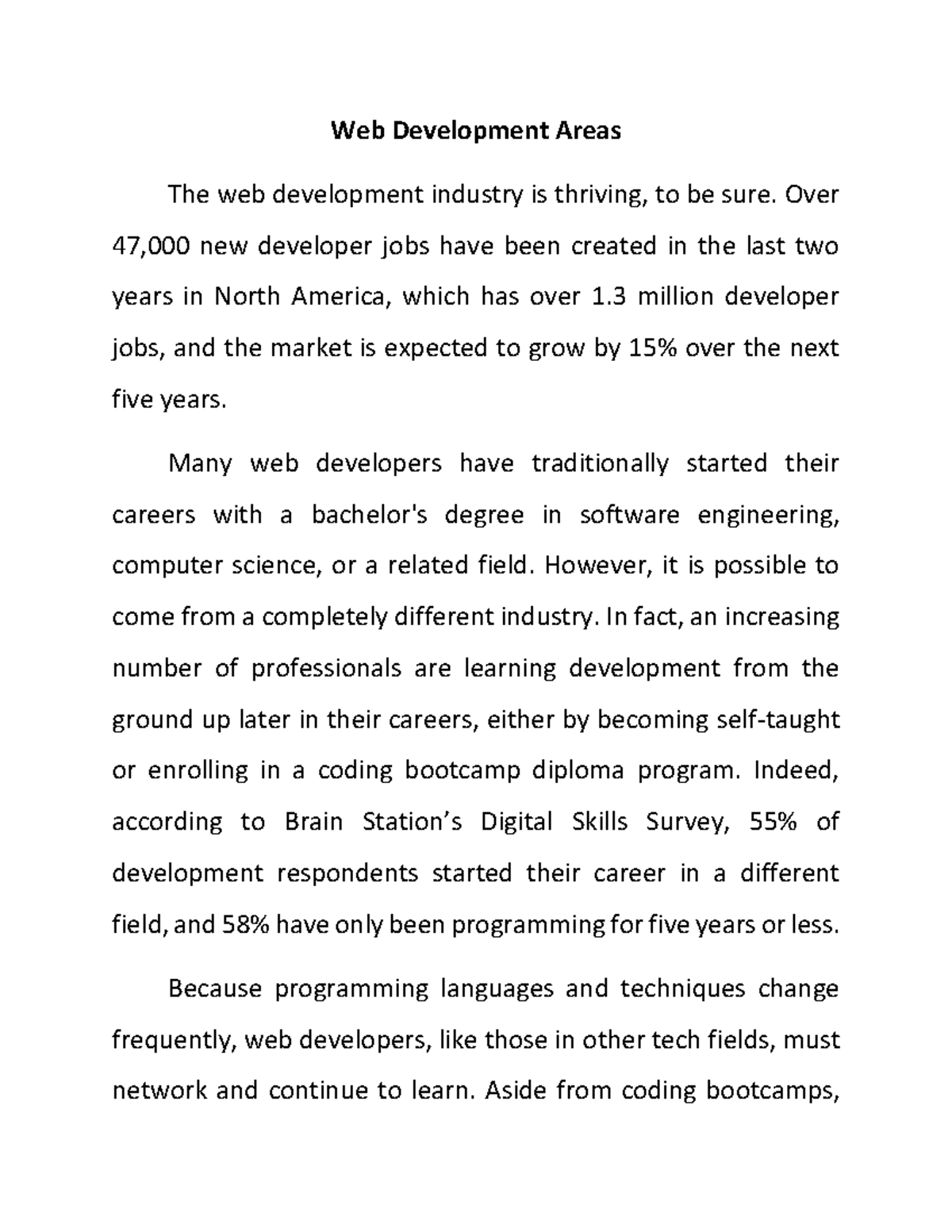 Web Development Areas - This lecture notes that I'm going to share with you will help you ...