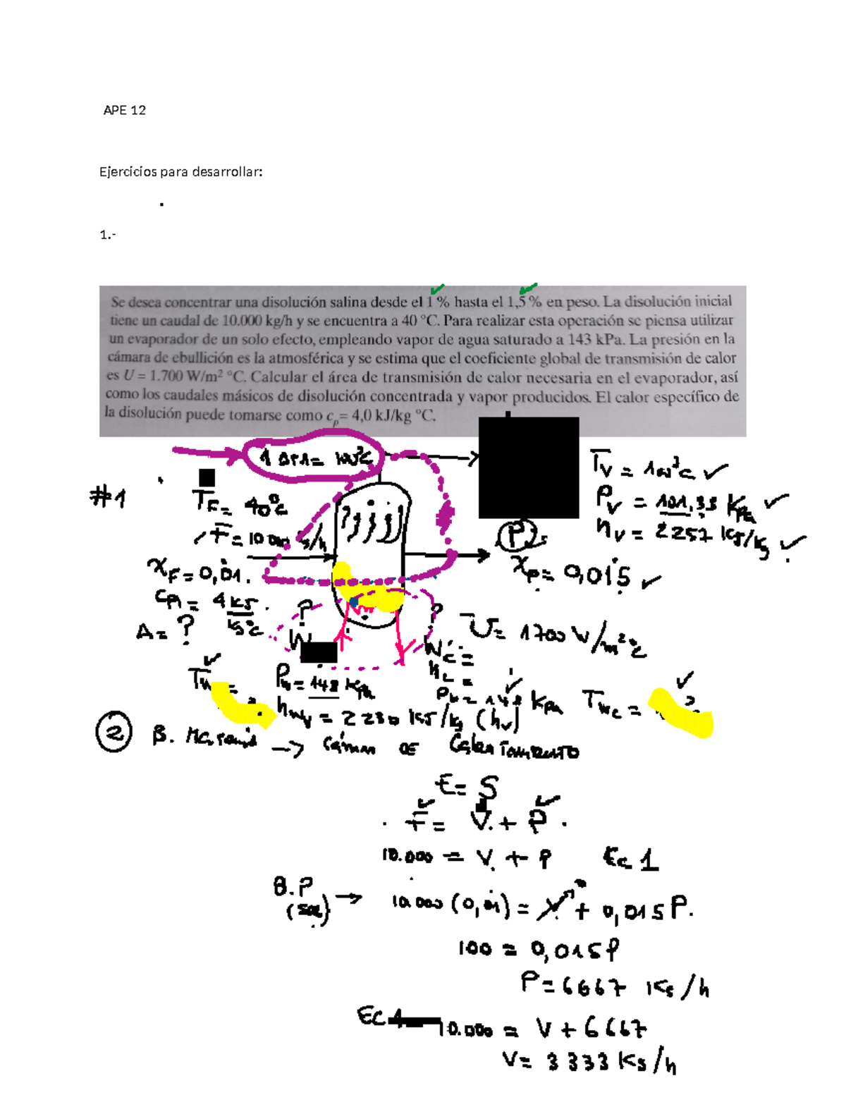 APE 1 Evaporación Ejer resueltos 23- 24 2c - Ingeniera Industrial - APE ...