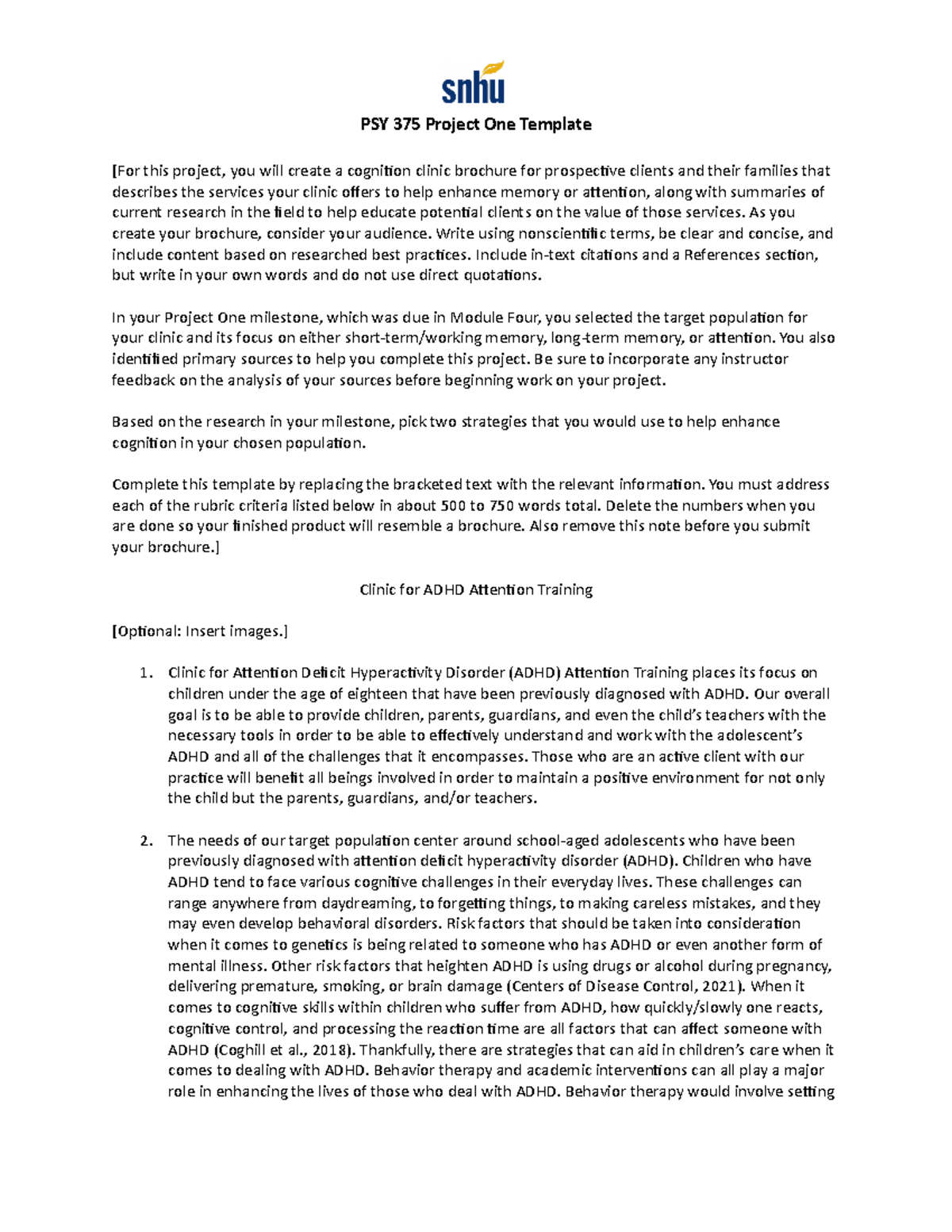 PSY 375 Project One-Cheyene Mc Clain - PSY 375 Project One Template ...