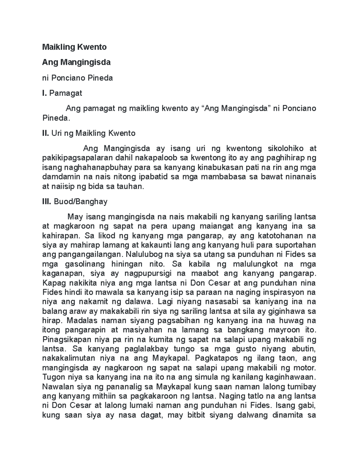 Solution Pagsusuri Ng Maikling Kwentong Pinamagatang Apong Simon Rebyu
