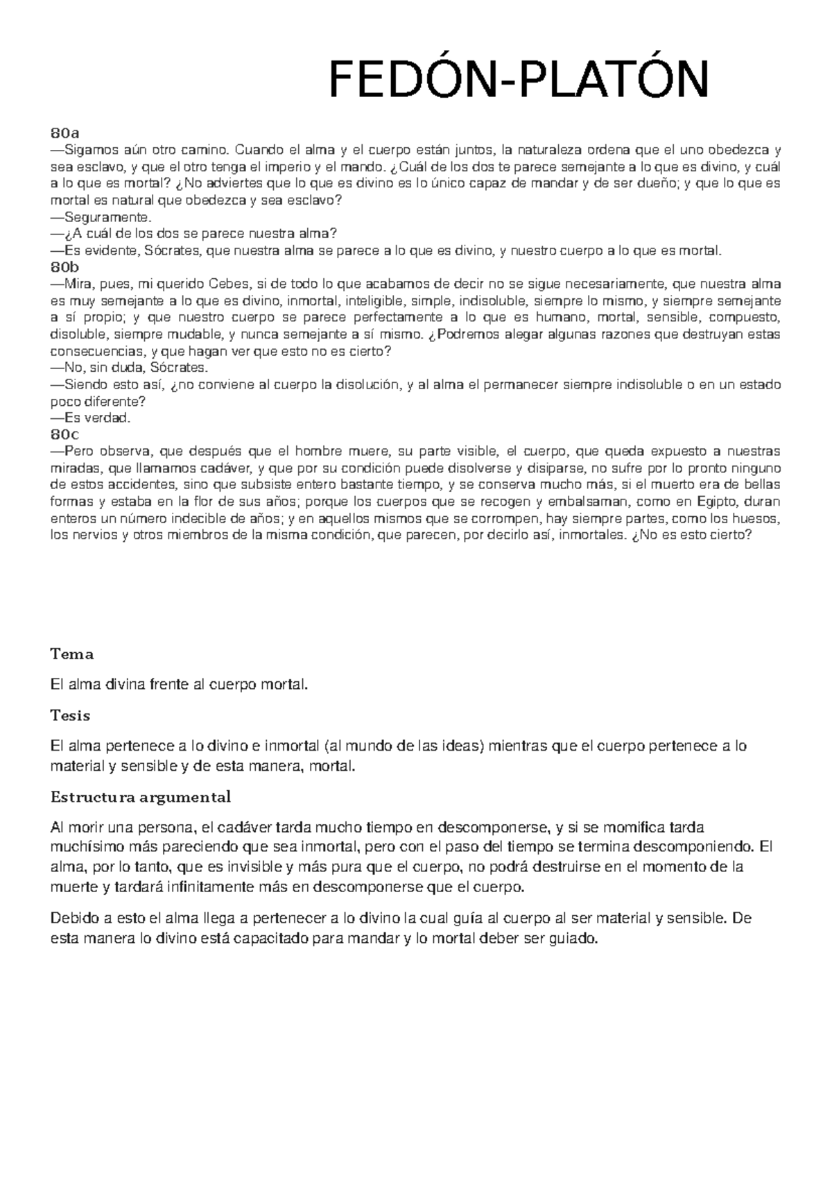 Filosofia Platon Fedon Studocu