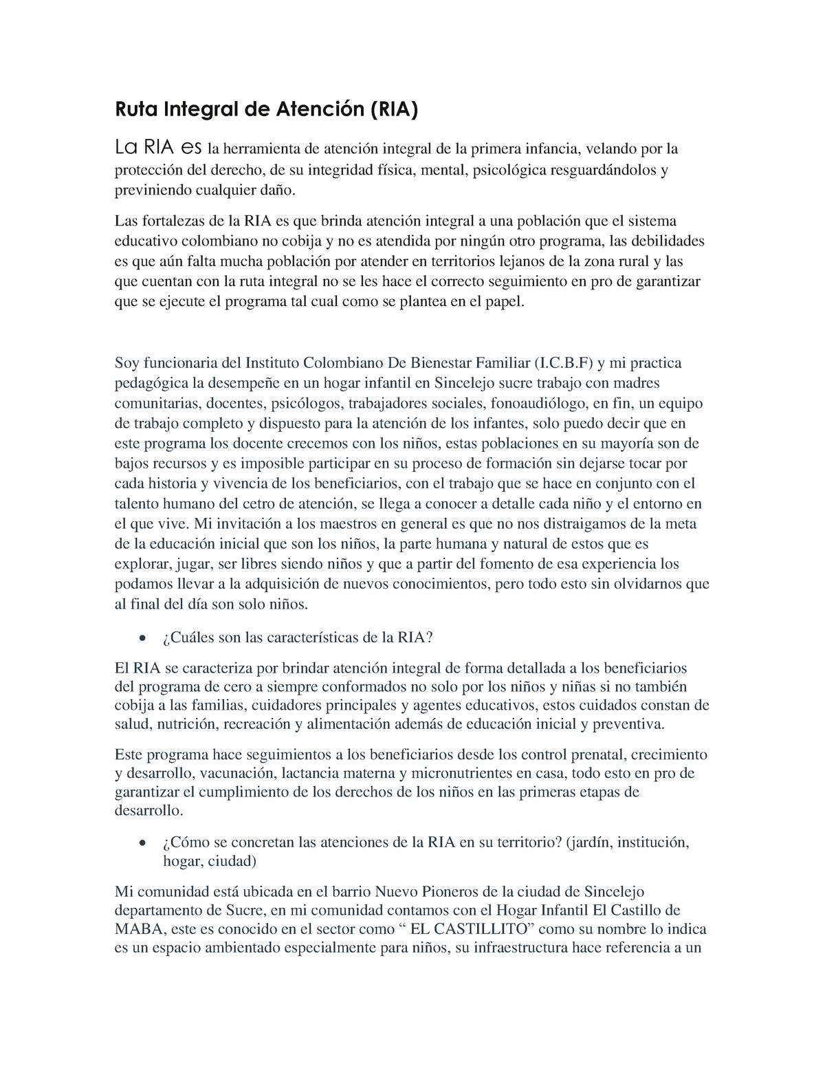 Ruta Integral De Atención - Ruta Integral De AtenciÛn (RIA) La RIA Es ...