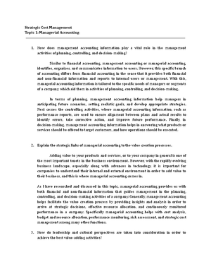 285679460 Test Bank Chapter 1 Managerial Accounting - Chapter 1 ...