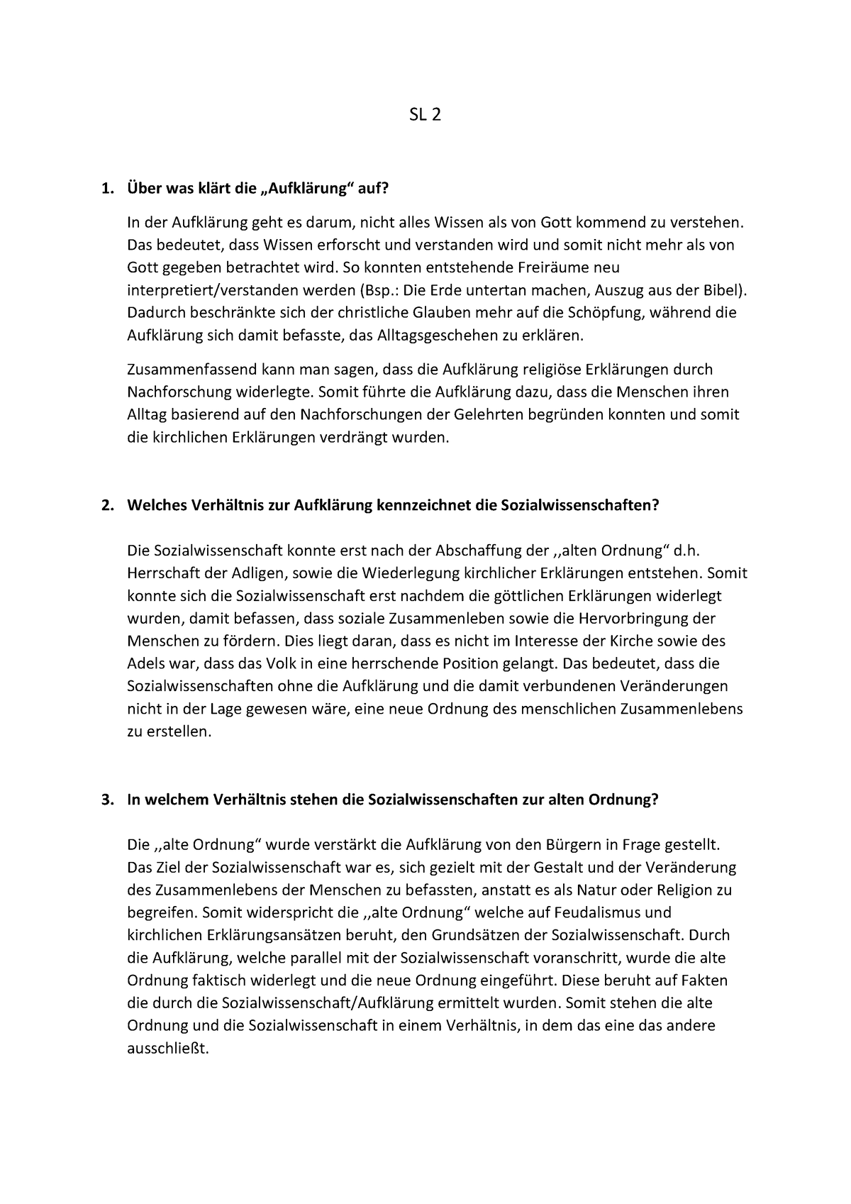 So Wi1 - SoSe - SL 2 1. Über Was Klärt Die „Aufklärung“ Auf? In Der ...