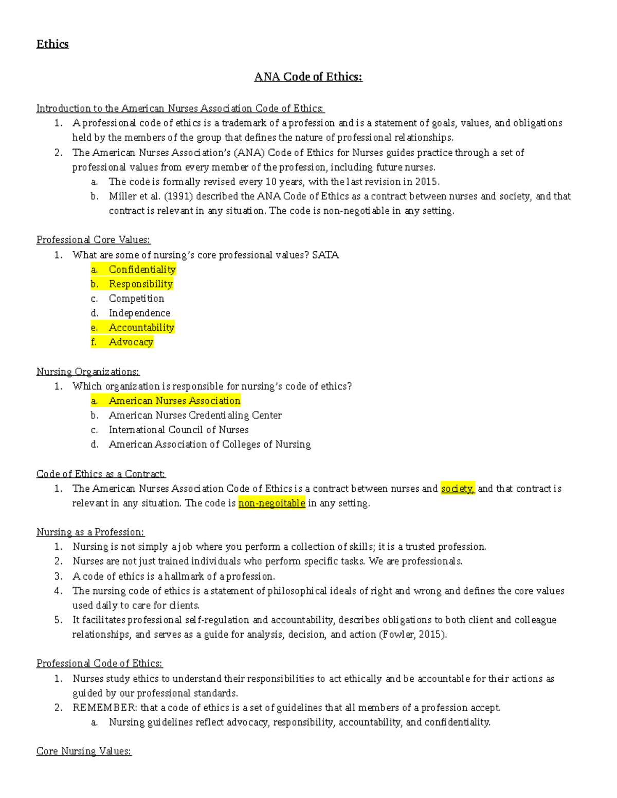 Week 3 Module 3 Edapt - Ethics ANA Code Of Ethics: Introduction To The ...