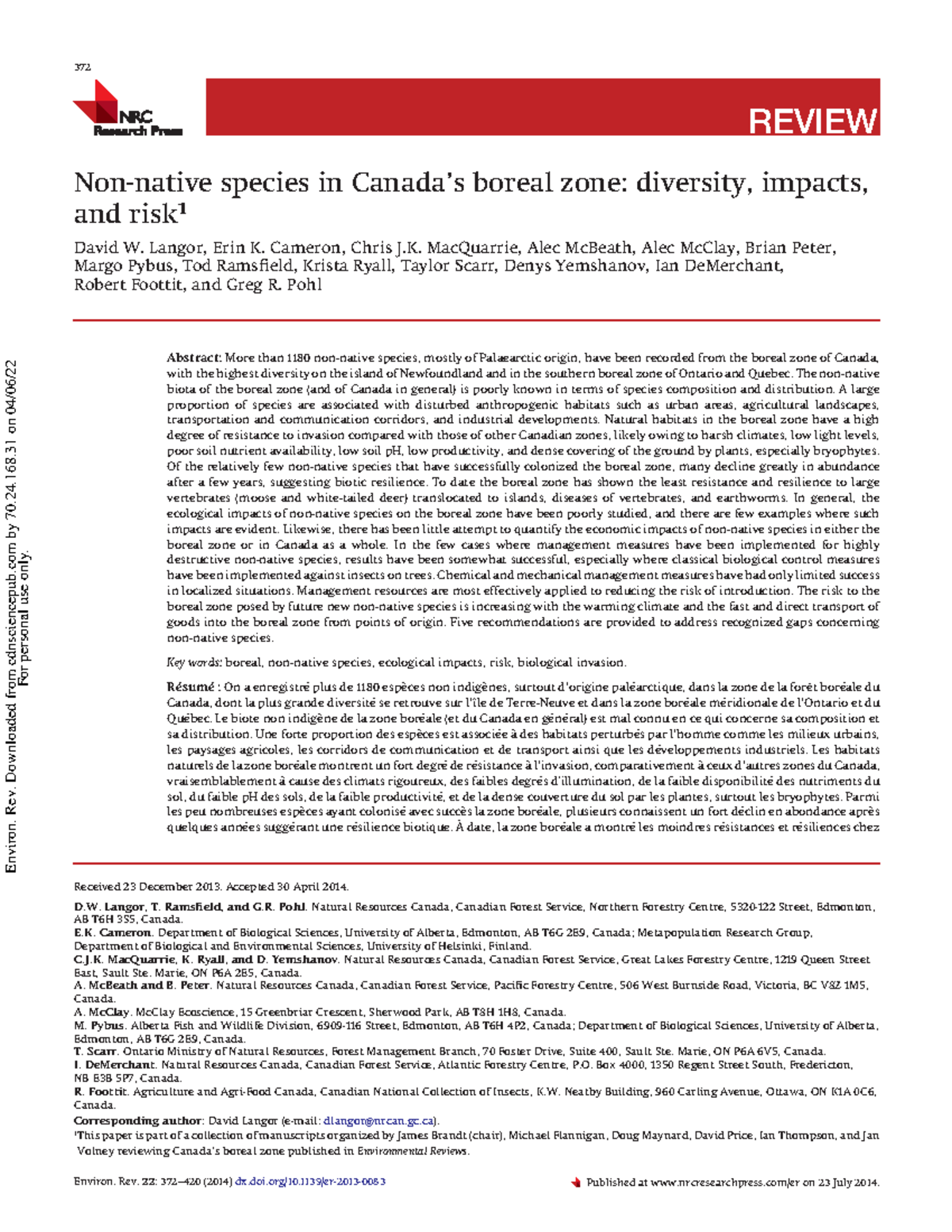 invasive-species-reading-review-non-native-species-in-canada-s-boreal