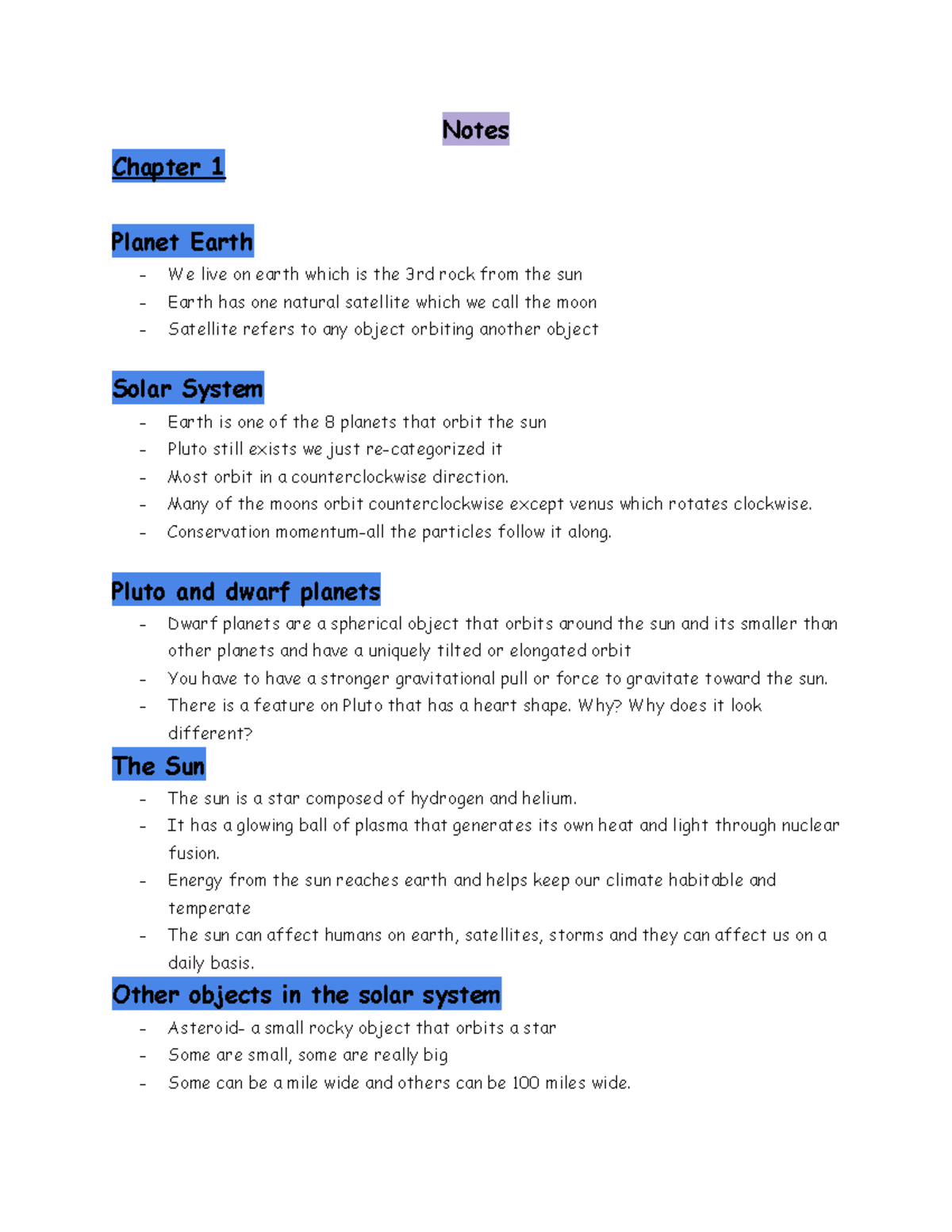Astronomy - Professor Rapson - Notes Chapter 1 Planet Earth - We live ...