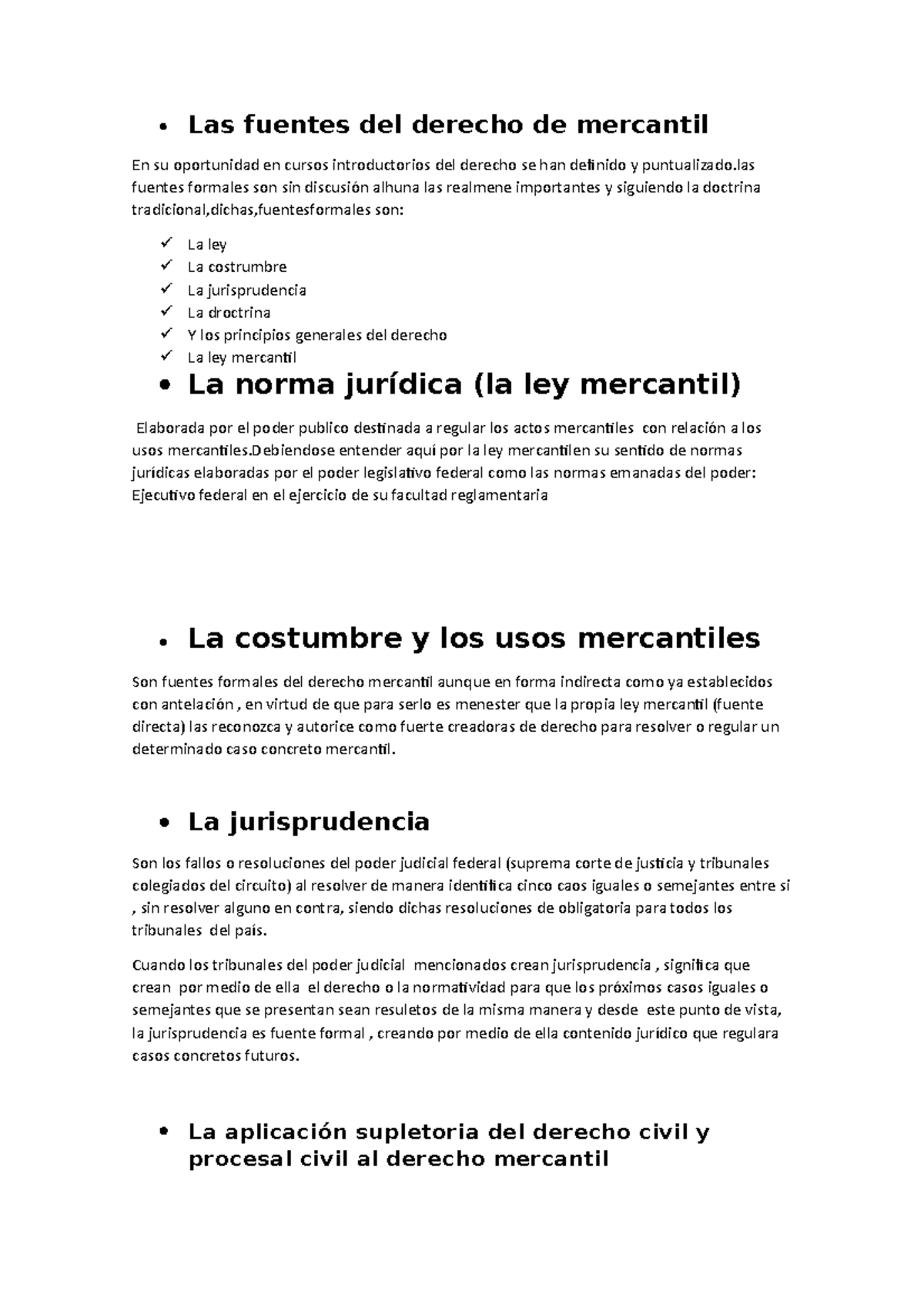 Las fuentes del derecho de mercantil