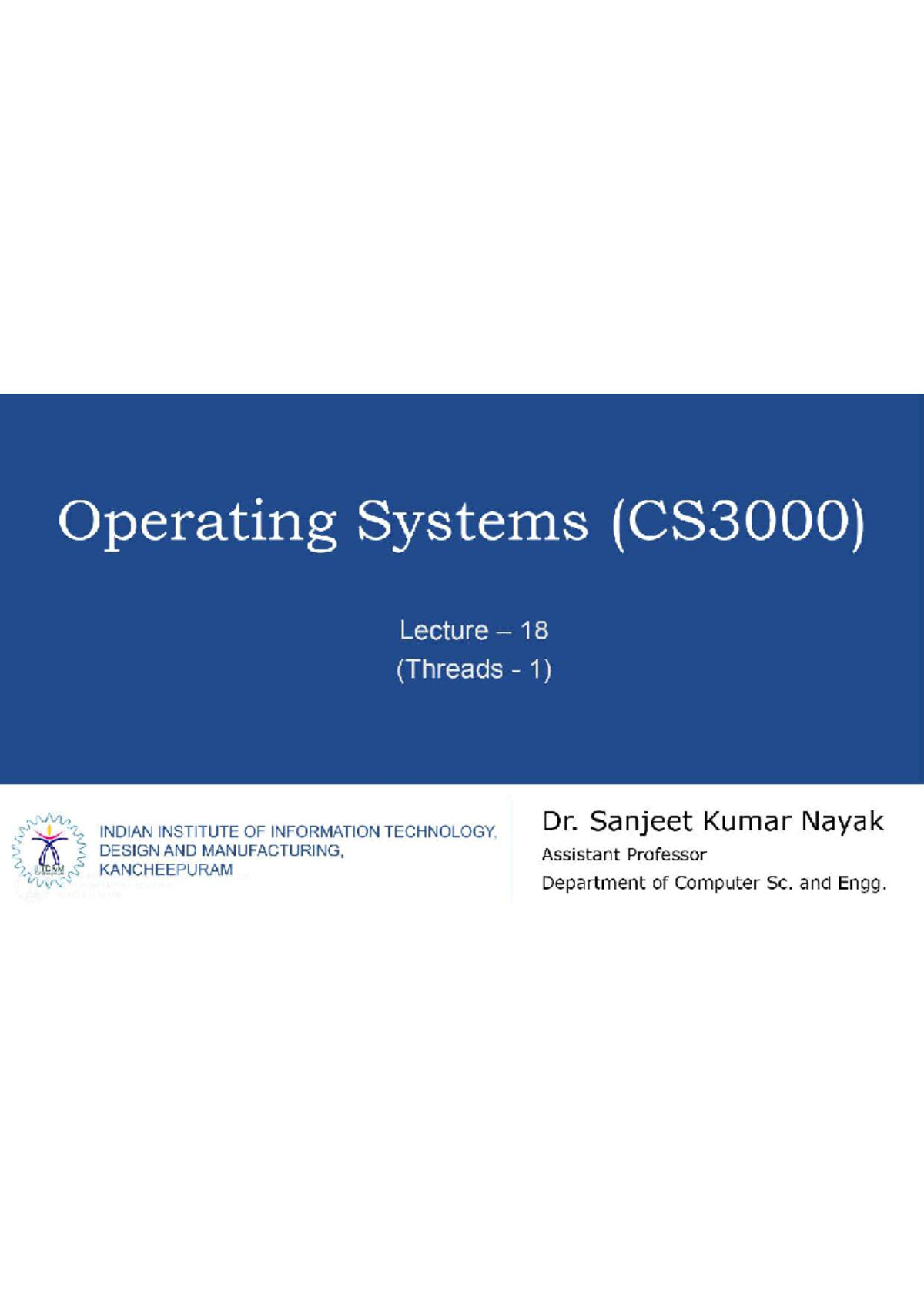 Lecture 18 - os notes - data basa management system - Studocu