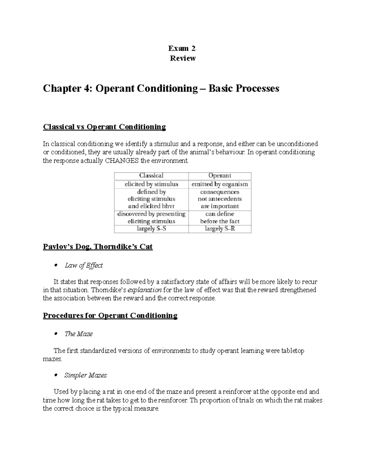 exam-2-review-exam-2-review-chapter-4-operant-conditioning-basic