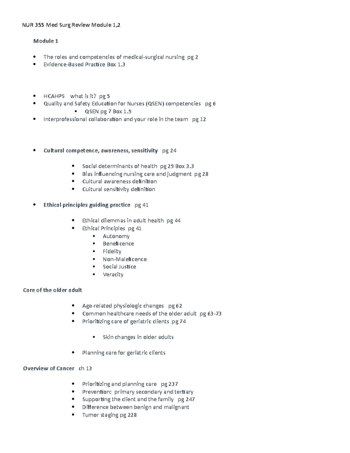 Med Surg Review Module 1,2. - NUR 355 Med Surg Review Module 1, Module ...