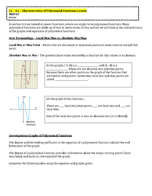 MHF4U Sample test - MATH 126 - Studocu