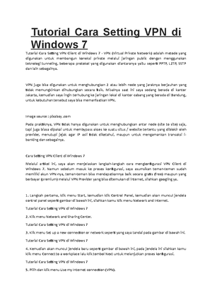 Tutorial Cara Setting Vpn Di Windows Tutorial Cara Setting Vpn Di Windows Tutorial Cara