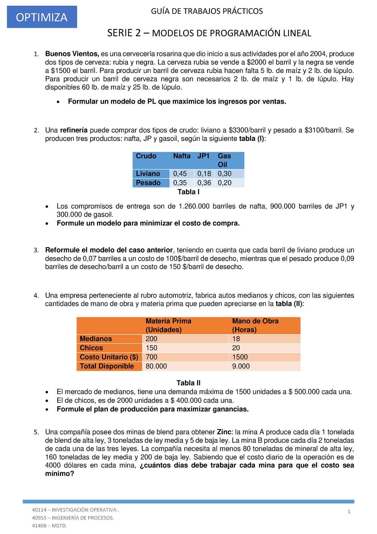 Trabajo Práctico 2 - GUÕA DE TRABAJOS PR¡CTICOS SERIE 2 – MODELOS DE ...